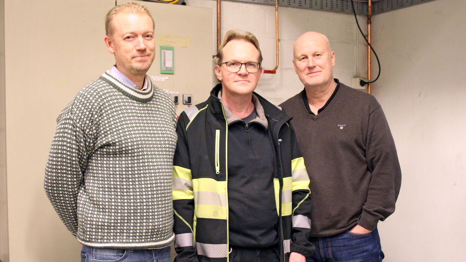 Gustaf Fredriksson, fastighetschef, Peter Magnusson, tekniker och Göran Eriksson, kommunchef..