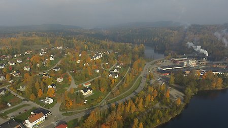 Flygfoto över Billingsfors